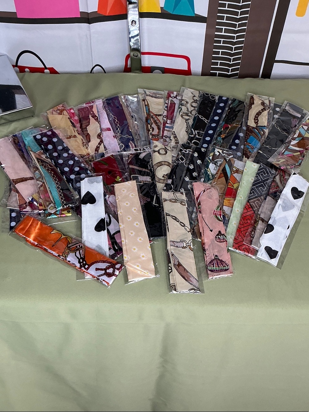 Assorted purse handbag scarves- Multi-Color lot of 50 #2363